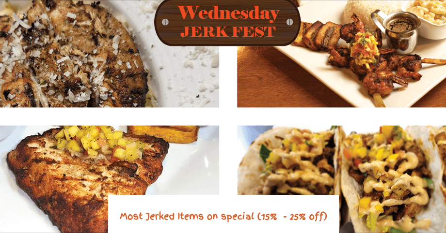 Wednesday Night Jerked Fest at Xaymaca – Enjoy discounts on all jerked items