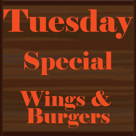 Tuesday wings for $11.75 and 15% off all burgers and sandwiches – thumbnail view
