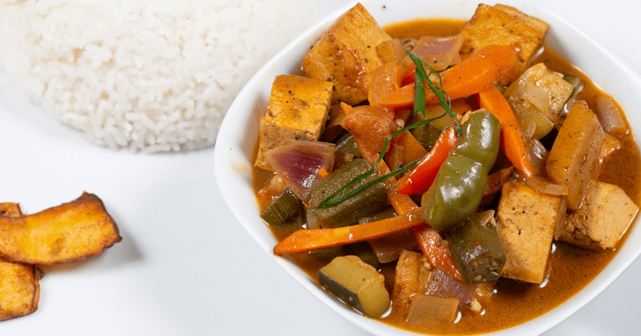Delicious brown stew tofu – a flavorful vegan option with Caribbean spices