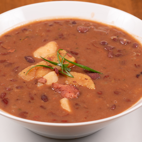 Bowl of red peas soup with salt beef – thumbnail view