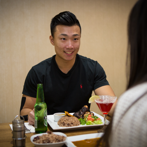 A couple enjoying a date at a cozy restaurant – thumbnail view